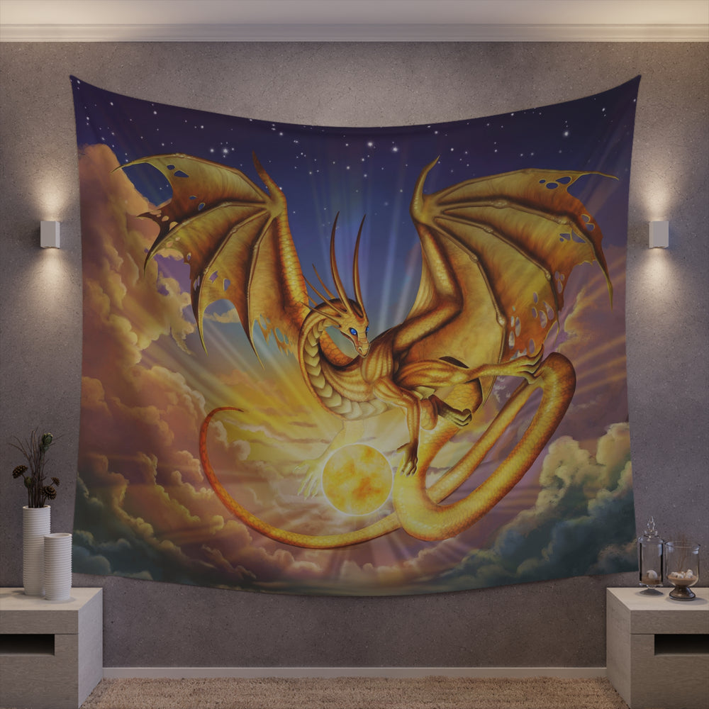Dawning Flight Dragons Wall Tapestry
