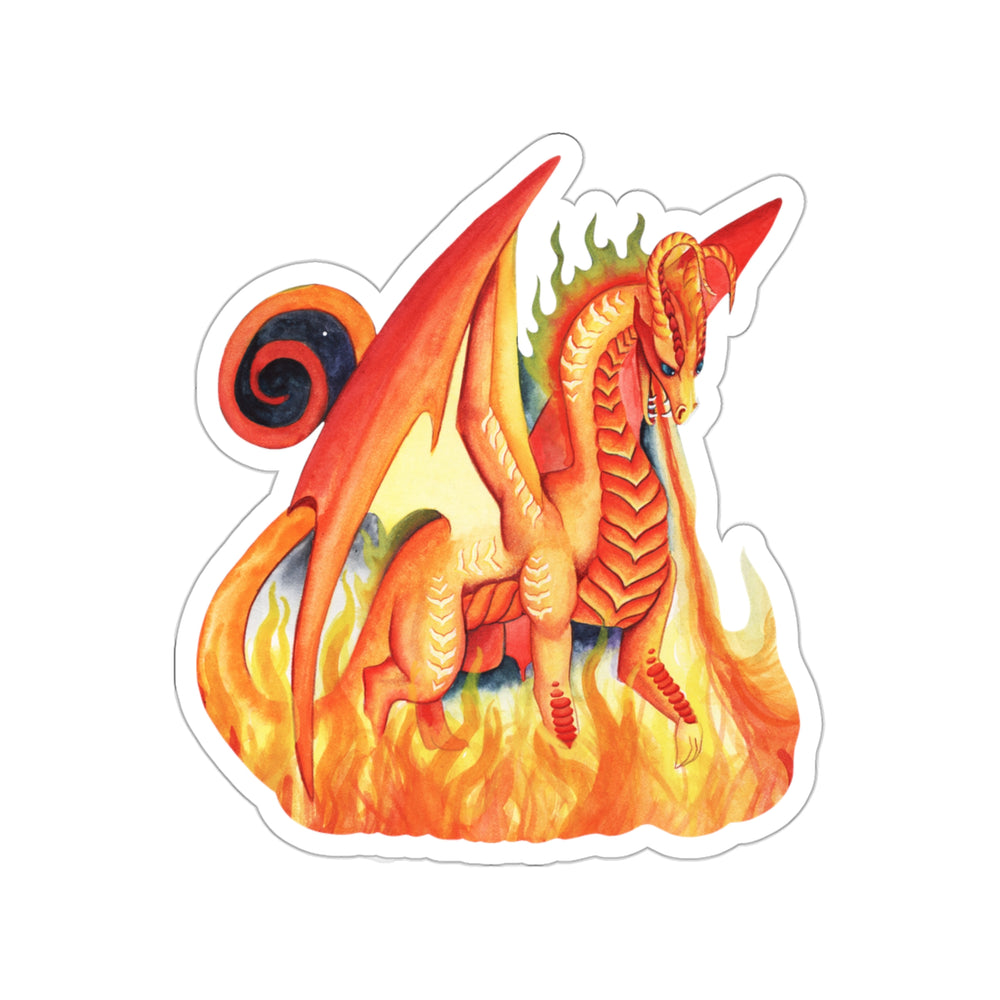 
                  
                    Fire, Dragon Oracle Kiss Cut Sticker
                  
                