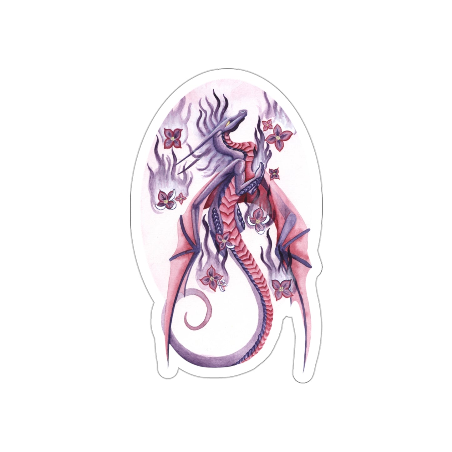 
                  
                    Lilac Fire Dragon, Dragon Oracle Kiss Cut Sticker
                  
                