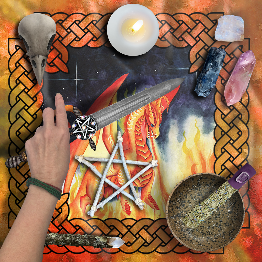 
                  
                    Dragon Oracle: Fire Dragon Tarot Wrap/Altar Cloth
                  
                